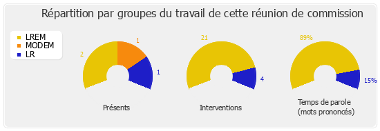 Répartition par groupes du travail de cette réunion de commission