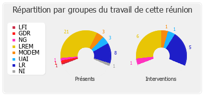 Répartition par groupes du travail de cette réunion