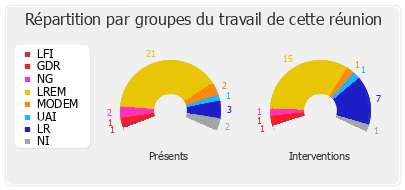 Répartition par groupes du travail de cette réunion