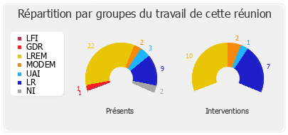 Répartition par groupes du travail de cette réunion