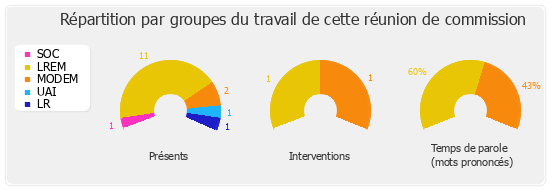 Répartition par groupes du travail de cette réunion de commission