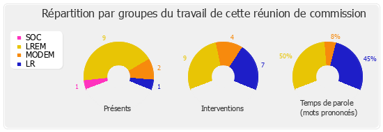 Répartition par groupes du travail de cette réunion de commission