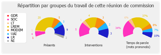 Répartition par groupes du travail de cette réunion de commission