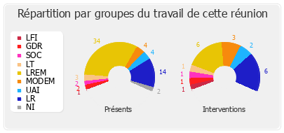 Répartition par groupes du travail de cette réunion