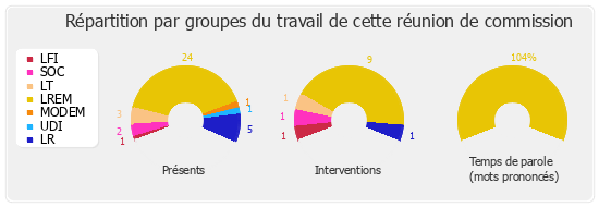 Répartition par groupes du travail de cette réunion de commission