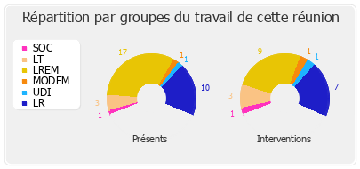 Répartition par groupes du travail de cette réunion