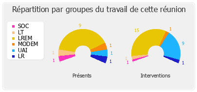 Répartition par groupes du travail de cette réunion