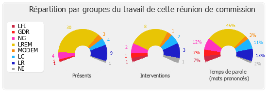 Répartition par groupes du travail de cette réunion de commission