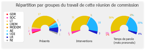 Répartition par groupes du travail de cette réunion de commission