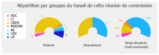 Répartition par groupes du travail de cette réunion de commission