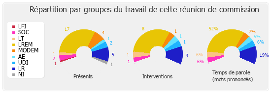 Répartition par groupes du travail de cette réunion de commission