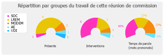 Répartition par groupes du travail de cette réunion de commission