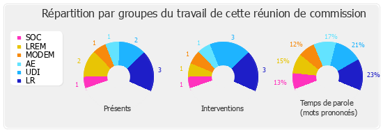 Répartition par groupes du travail de cette réunion de commission