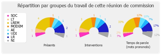 Répartition par groupes du travail de cette réunion de commission