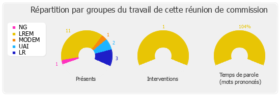 Répartition par groupes du travail de cette réunion de commission