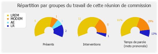 Répartition par groupes du travail de cette réunion de commission