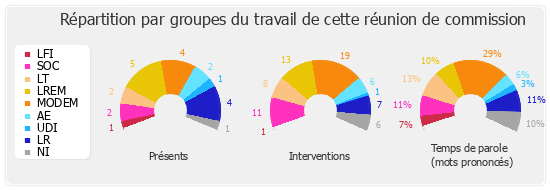 Répartition par groupes du travail de cette réunion de commission