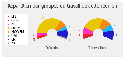 Répartition par groupes du travail de cette réunion